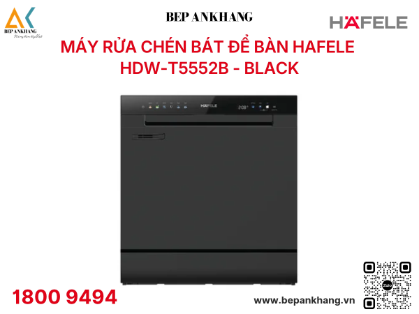 MÁY RỬA CHÉN BÁT ĐỂ BÀN HAFELE  HDW-T5552B (538.21.342) - BLACK